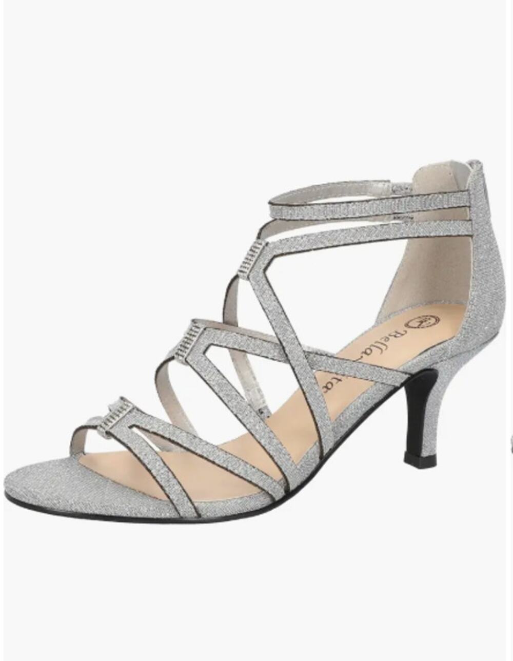 Bella Vita Karlette Shoes Women's Size 9 Silver Glitter Strappy Heel Sandals